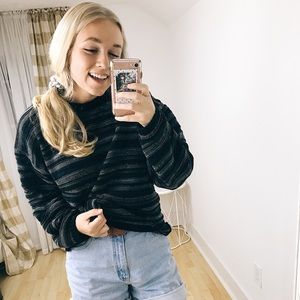 Striped Dark Chunky Knit Sweater